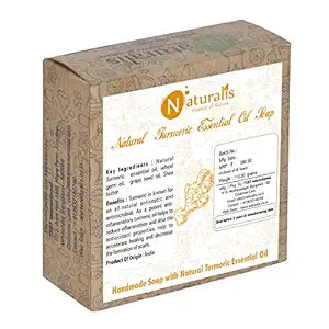 Naturalis Handmade Soap With Natural Turmeric Essential Oil- For Antimicrobial & Scars - 110gms