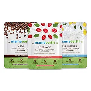 Mamaearth Hyaluronic Bamboo Sheet Mask 25 g + Niacinamide Bamboo Sheet Mask 25 g + CoCo Bamboo Sheet Mask 25 g