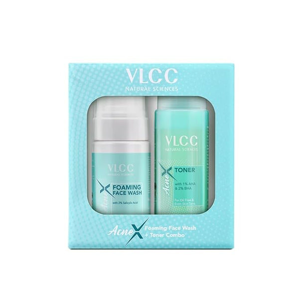 VLCC AcneX Face Wash with 2% Salicylic Acid + Toner For Even Skin Tone Combo (100+125ml)