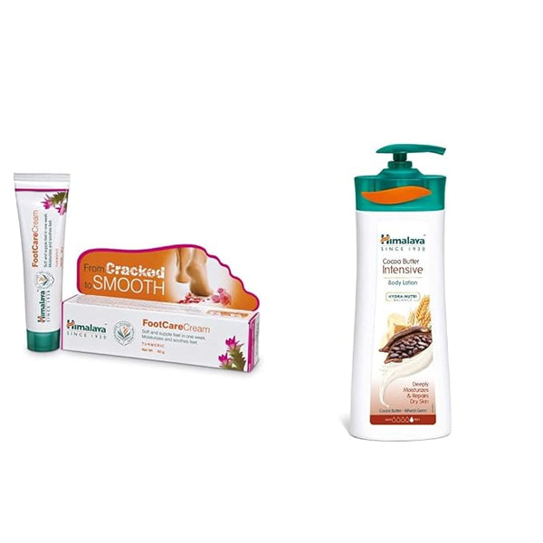 Himalaya Wellness Foot Care Cream & Himalaya Herbals Cocoa Butter Intensive Body Lotion Combo