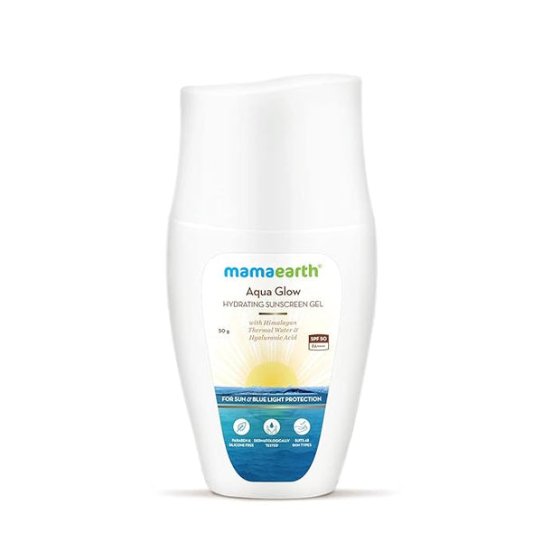 Mamaearth Aqua Glow Hydrating Sunscreen Gel with Himalayan Thermal Water & Hyaluronic Acid With SPF 50 PA++++ 50g