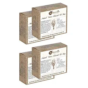 Natuaralis Handmade Soap With Natural Vetiver Essential Oil- For Stretch Marks, Cracks And Anti-Aging (Pack Of 4) - Combo