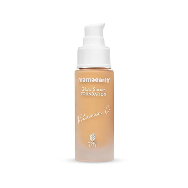 Mamaearth Glow Serum Foundation Lotion with Vitamin C & Turmeric for 12-Hour Long Stay- 03 Nude Glow - 30 ml Dewy Finish