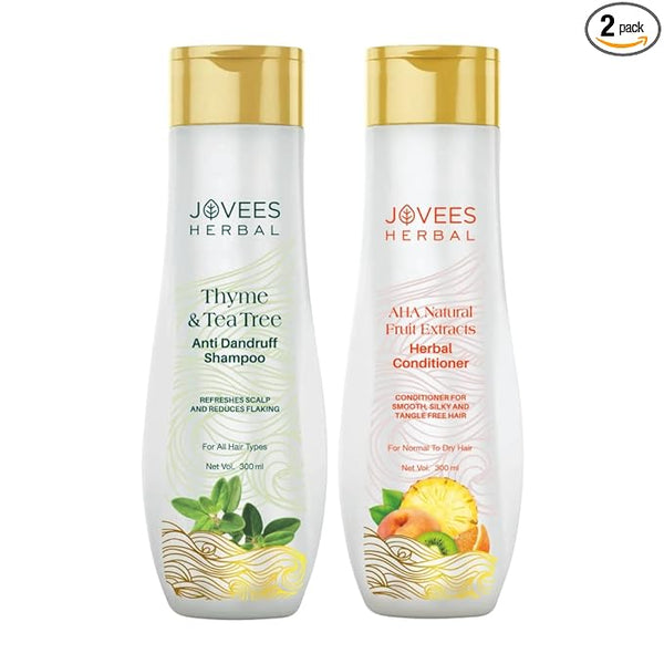 Jovees Thyme & Tea Tree Anti Dandruff Shampoo & Hair Conditioner - 300 ml Combo