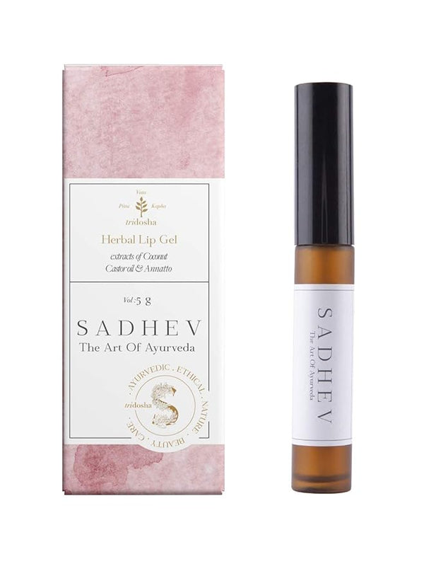 Sadhev Herbal Lip Gel For Dry Lips With Coconut Extract, Castor oil and Annatto - 5 ml