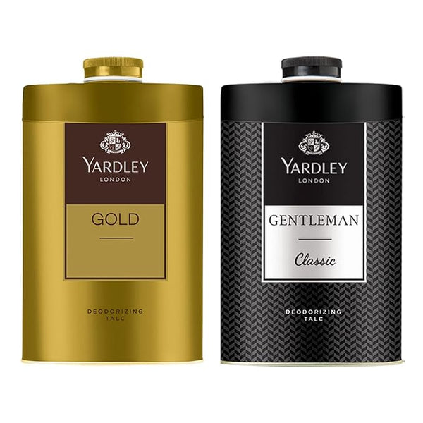 Yardley London - Gold Deodorizing Talc for Men & Gentleman Talcum Powder - 250 gms Each