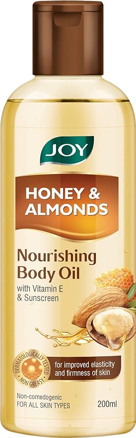 JOY Non-Sticky Honey & Almonds Nourishing Body Oil with Honey Extract - 200 ml