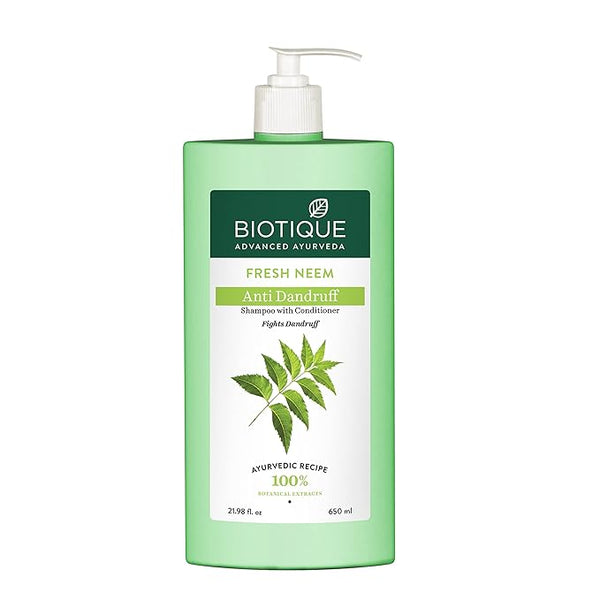 Biotique Fresh Neem Anti Dandruff Shampoo and Conditioner - 650 ml