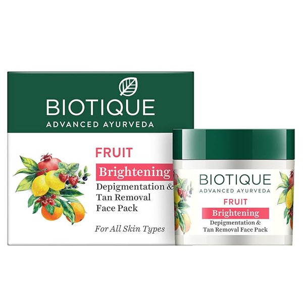 Biotique Fruit Brightening Depigmentation and Tan Removal Face Pack - 75 gms
