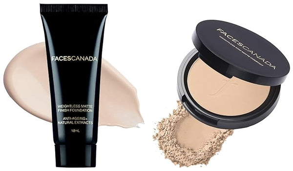 Faces Canada Weightless Stay Matte Compact & Weightless Matte Finish Foundation