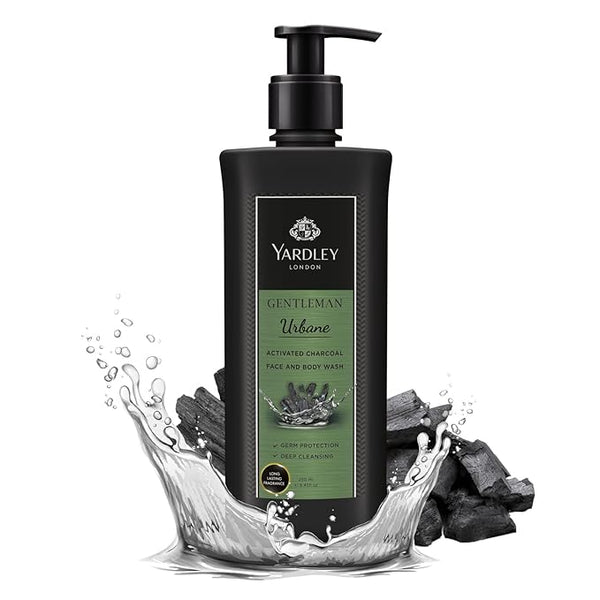 Yardley London Gentleman Urbane With Activated Charcoal Shower Gel, White - 250 ml