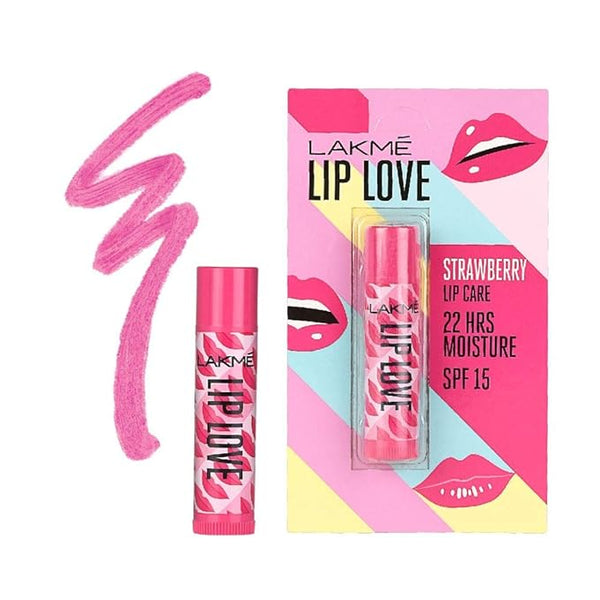 Lakme Lip Love Chapstick Strawberry SPF 15 - 4.5 gms