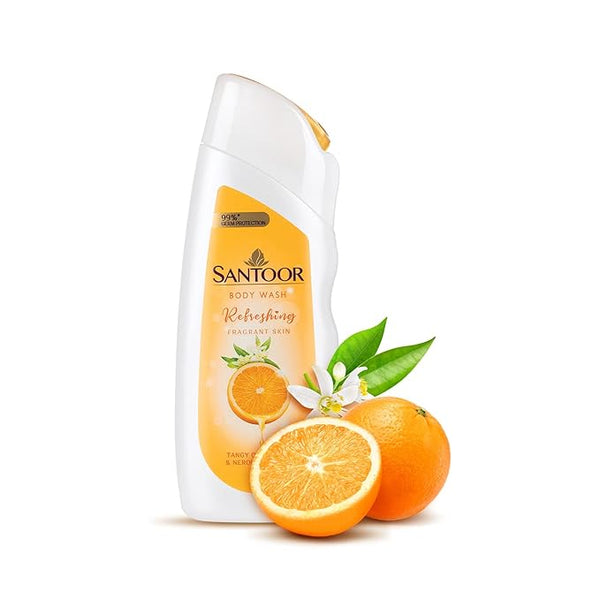 Santoor Refreshing Tangy Orange Oil & Neroli Extracts Body Wash Gel - 230 ml