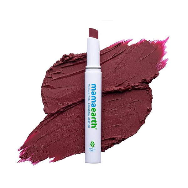 Mamaearth Moisture Matte Longstay Lipstick with Avocado Oil & Vitamin E for 12 Hour Long Stay-02 Plum Punch - 2 g
