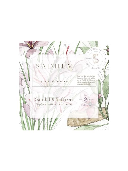 Sadhev Ayurvedic Sandal & Saffron Bathing Soap - 125 gms