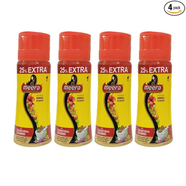 Meera Herbal Hairwash Powder With 11 Naturals Herbs - 150 gms (Pack of 4)