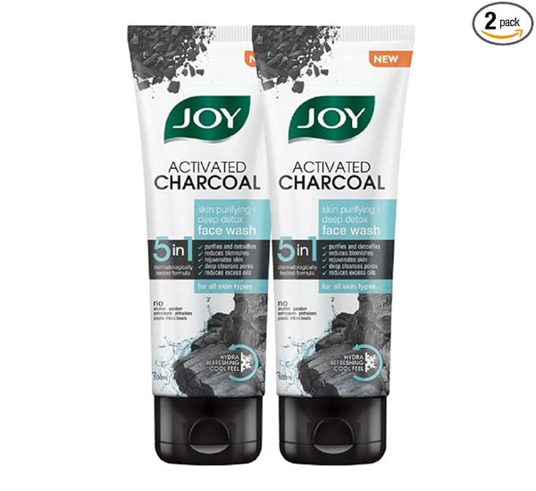 Joy Activated Charcoal Face Wash - 100 ml(Pack of 2)