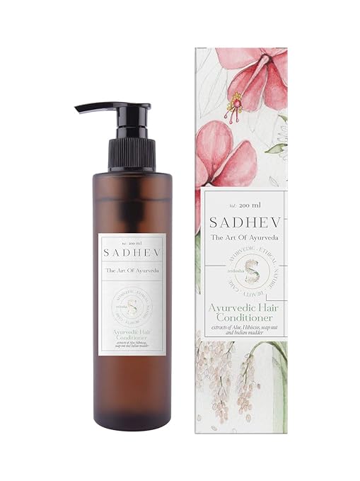 Sadhev Ayurvedic Hair Conditioner With Extracts Of Aloe, Hibiscus, Soap Nut And Indian Maddar - 200 ml