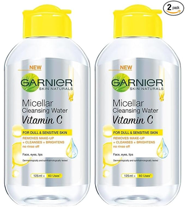 Garnier Skin Naturals Cleansing Water Vitamin C - 125 ml (Pack of 2)