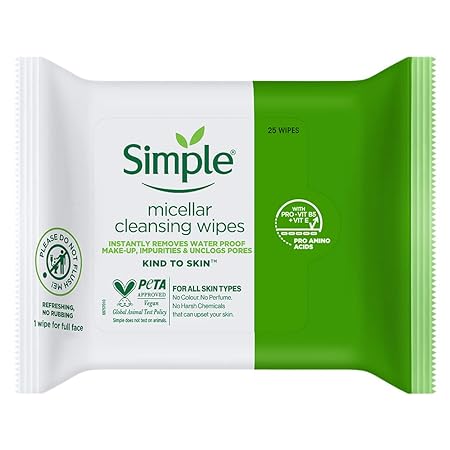 Simple Kind To Skin Micellar Cleansing Wipes - 25 wipes