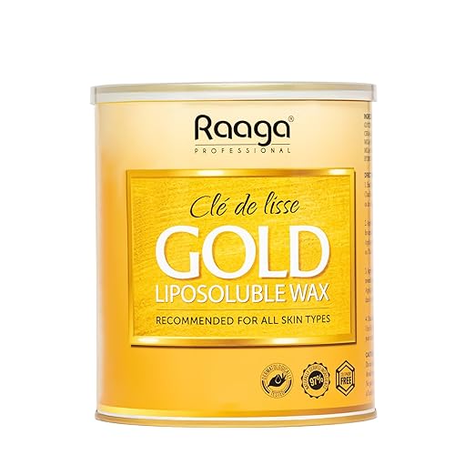 Raaga Professional Liposoluble Metallic Body Wax for Smooth Hair Removal Gold - 800 ml