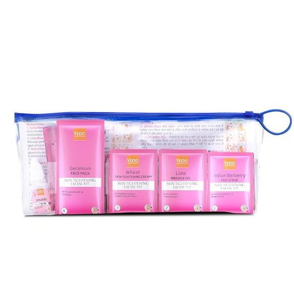 VLCC Skin Tightening Facial Kit Free 1 Additional Session Sachet Inside The Pack