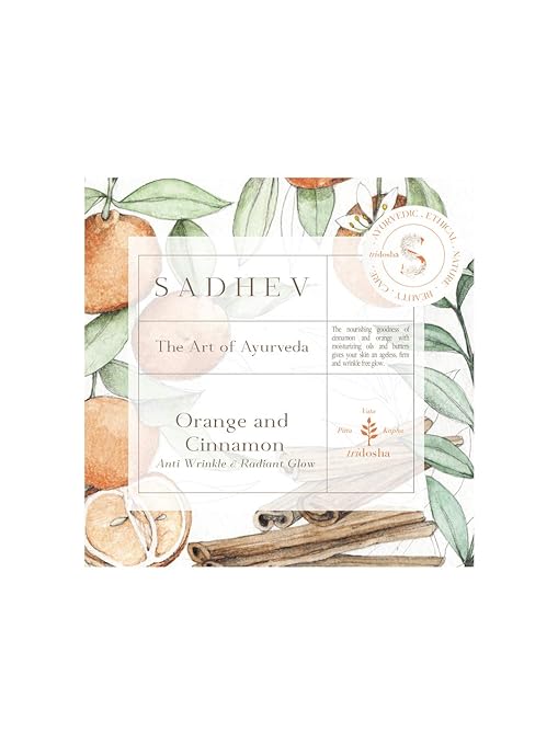 Sadhev Organic Orange & Cinnamon Bathing Soap - 125 gms