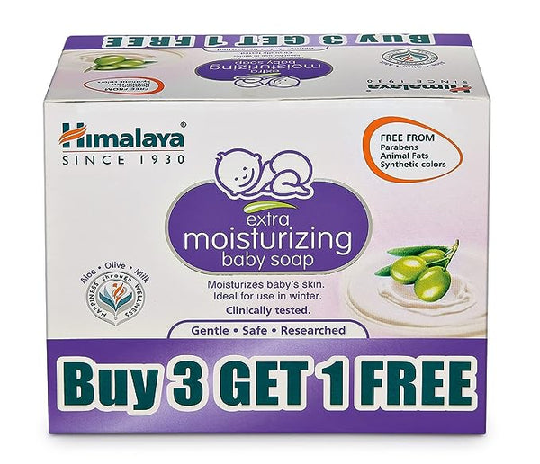 Himalaya Extra Moisturizing Baby Soap Buy 3, GET 1 free (4N × 75 g = 300 g)