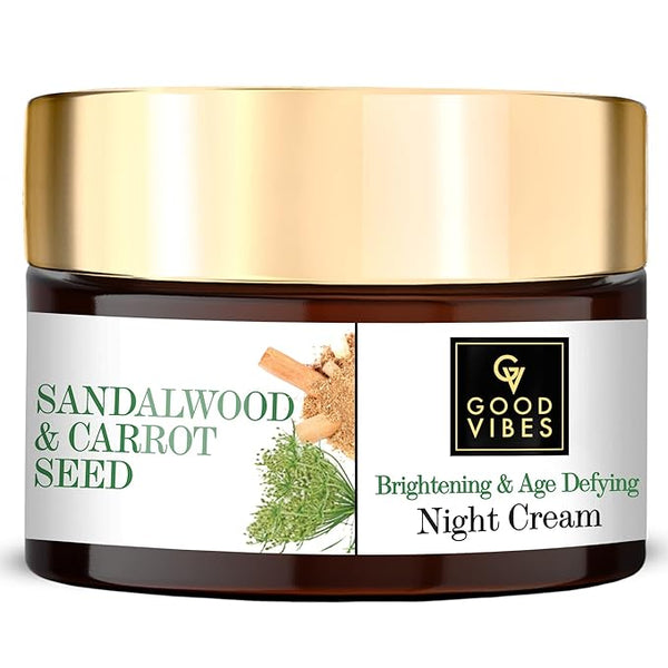 Good Vibes Sandalwood & Carrot Seed Brightening & Age Defying Night Cream - 50 gms