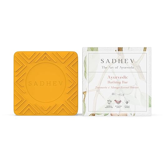 Sadhev Ayurvedic Butter Bathing Bar With Turmeric And Mango Kernel - 125 gms