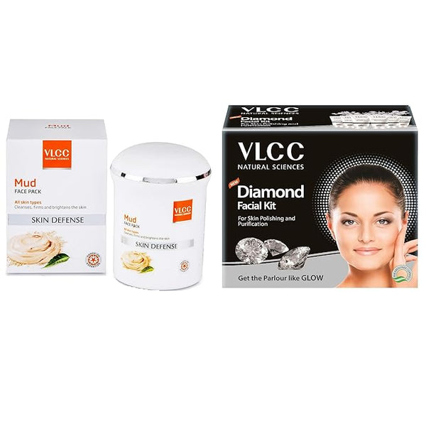 VLCC Diamond Facial Kit (60gms) & Mud Face Pack (70gms)