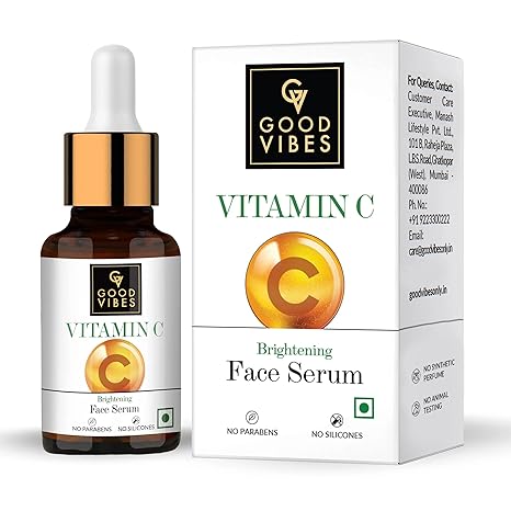 Good Vibes Brightening Vitamin C Face Serum For Glowing Skin - 10 ml