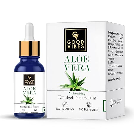 Good Vibes Aloe Vera Moisturizing Emulgel Face Serum - 10 ml