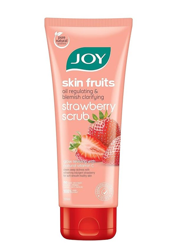 Joy Skin Fruits Oil Strawberry Face Scrub with Natural Vitamin C - 200 ml