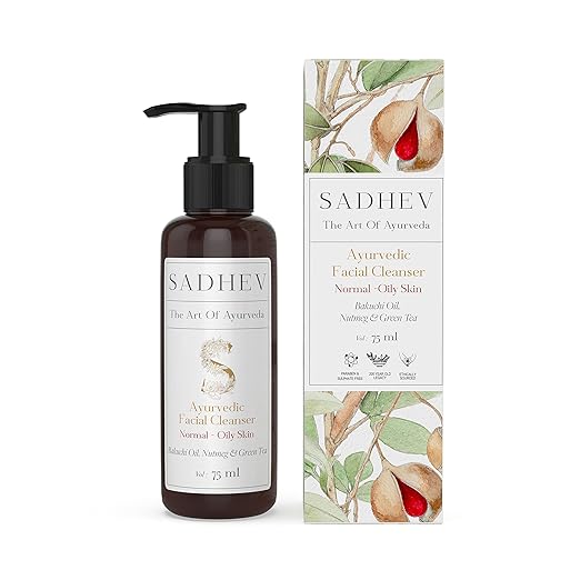 Sadhev Ayurvedic Face Cleanser With Bachui Oil, Nutmeg And Green Tea - 75 ml