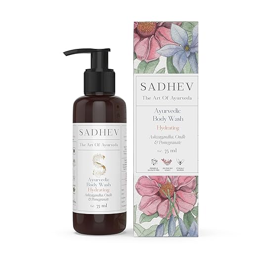 Sadhev Ayurvedic Hydrating Bodywash With Ashwagandha, Oudh And Pomegranate - 75 ml