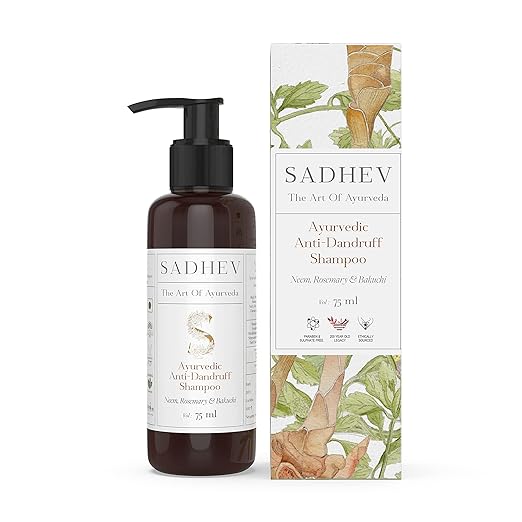 Sadhev Ayurvedic Anti-Dandruff Shampoo With Neem, Rosemary And Bakuchi - 75 ml