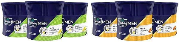 Parachute Advansed Men Hair Cream Anti Dandruff - 100 gms (Pack of 3) & Anti Hairfall With Almond - 100 gm (Pack of 3)