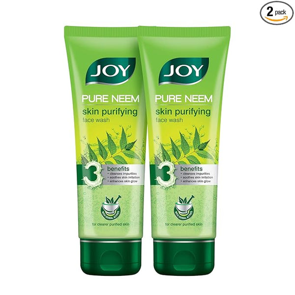Joy Skin Purifying Neem Face Wash for Acne & Pimples - 100 ml (Pack of 2)