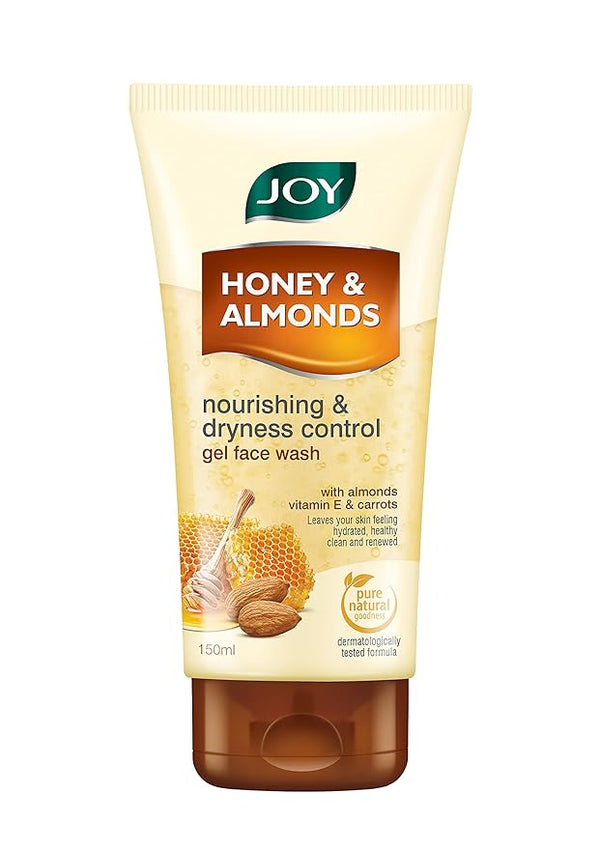 Joy Honey & Almonds Nourishing & Dryness Control Gel Face Wash with Vitamin E & Carrots - 150ml