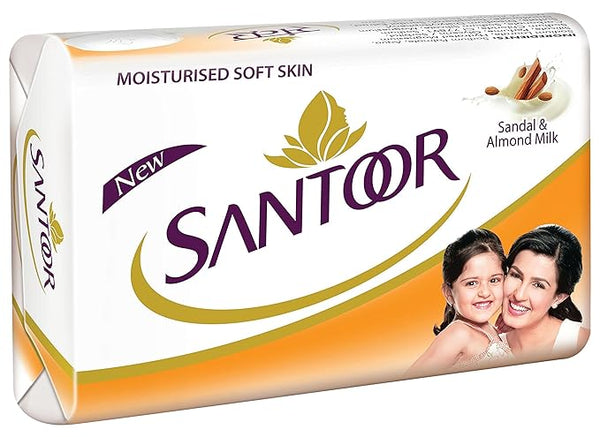 Santoor Sandal and Almond Milk Soap - 100 gms