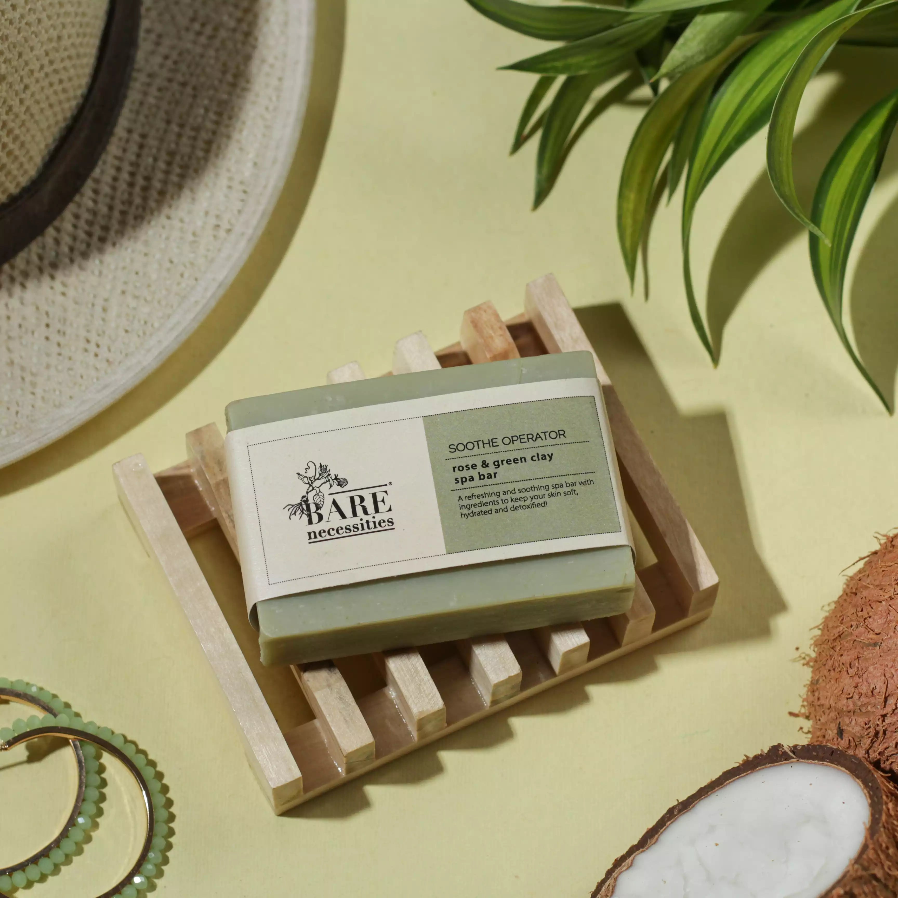 Bare Necessities Soothe Operator - Rose & Green Clay Spa Bar – Veeha Beauty