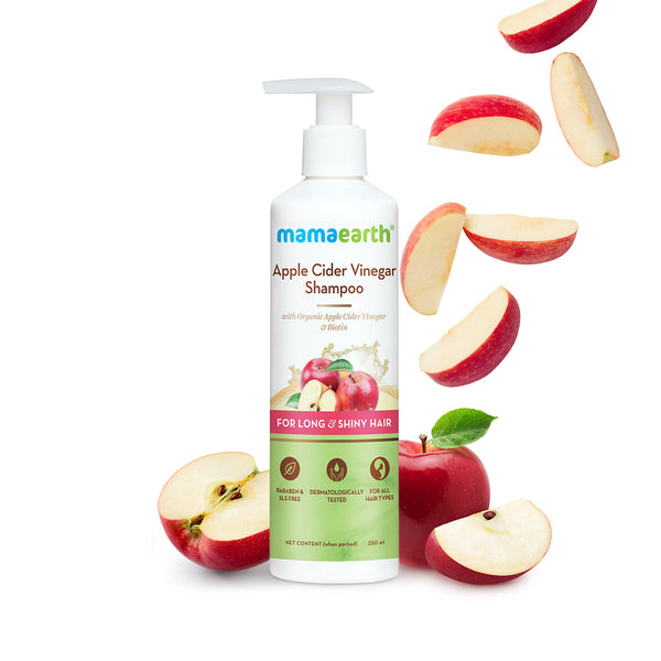 Mamaearth Apple Cider Vinegar Shampoo with Organic Apple Cider Vinegar and Biotin for Long and Shiny Hair - 250ml