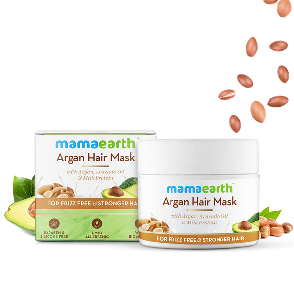 Mamearth Argan Hair Mask with Argan, Avocado Oil, and Milk Protein for Frizz-free and Stronger Hair-200ml