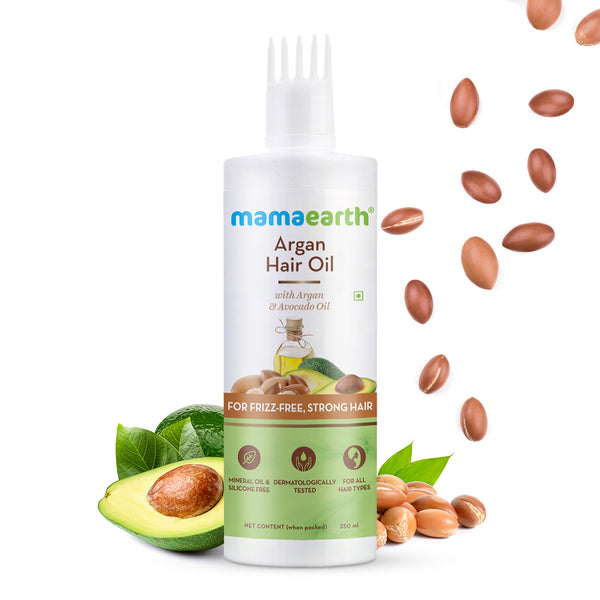 Mamaearth Argan Hair Oil with Argan Oil and Avocado Oil for Frizz-Free and Stronger Hair - 250 ml