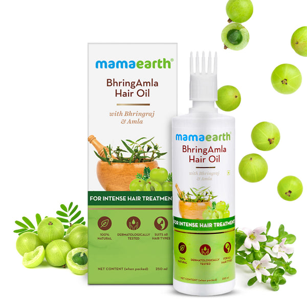 Mamaearth BhringAmla Hair Oil with Bhringraj and Amla for Intense Hair Treatment - 250ml