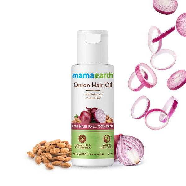 Mamaearth Onion Hair Oil with Onion and Redensyl for Hair Fall Control - 25ml