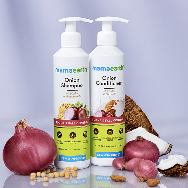 Mamaearth Hair Regrowth Combo : Onion Shampoo-250ml and Onion Conditioner-250ml