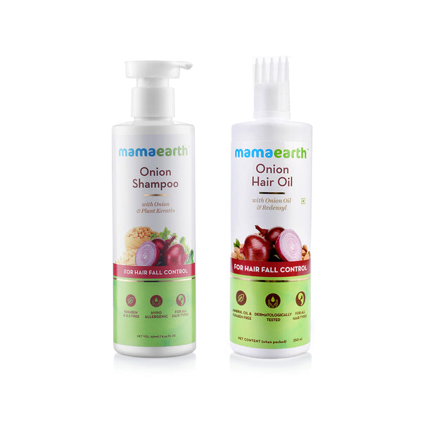 Mamaearth Onion Shampoo and Oil Combo - 250ml + 250ml